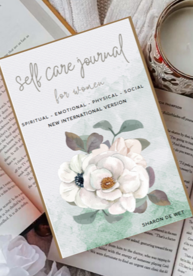 Faith-based self-care journal for women – includes Bible verses, reflection space, and wellness activities. New International Version